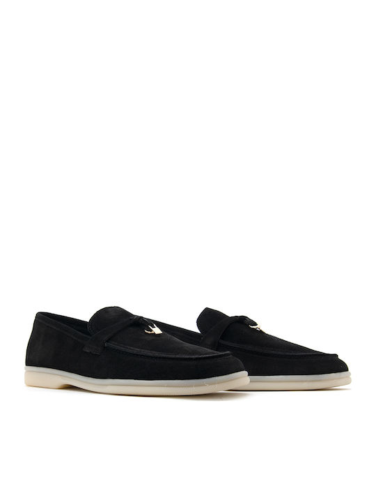 Δερμάτινα Γυναικεία Loafers σε Μαύρο Χρώμα