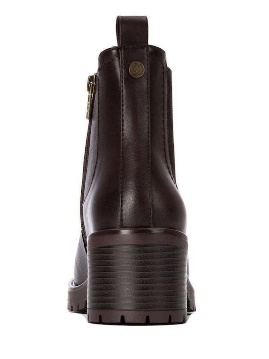 Women's Ankle Boots with Medium Heel Brown