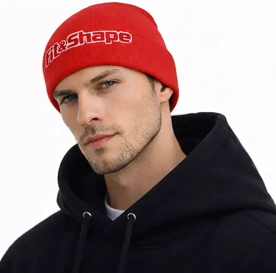Unisex Beanie Strickmütze in Roter Farbe