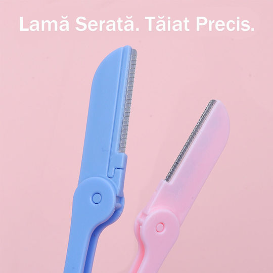 Set 6 Aparatoare Clasice Pentru Față Lamă Ascuțită Sprâncene Păr Facial Finisare Pliabile Culori Pastel PriStyle