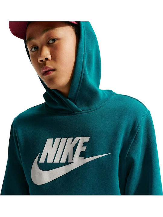 Fleece Детски Суичър с Качулка и Джобове Тюркоазен Sportswear Club