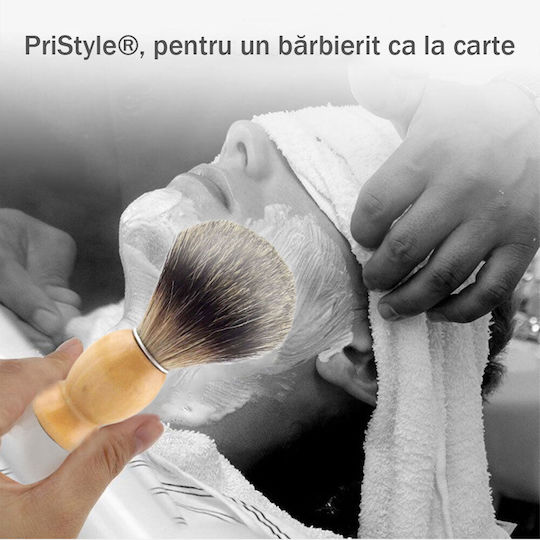 Perie De Bărbierit Bej Cu Păr Sintetic 40mm
