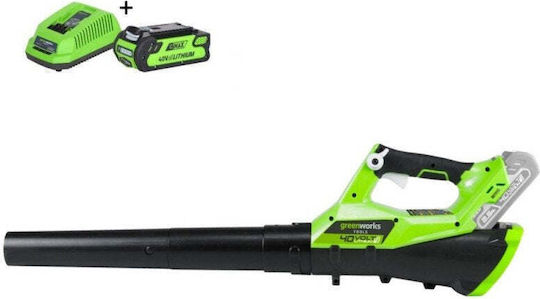 Greenworks G40ABII 40V Basic Φυσητήρας Χειρός Μπαταρίας 40V Solo με Ρύθμιση Έντασης & Μέγιστη Ταχύτητα Αέρα 193km/h