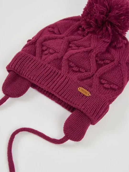 Set Kinder Beanies Gestrickt Lila