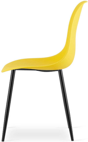 Kitchen Chairs Made of Polypropylene Yellow 2 Pieces 61x52x41cm