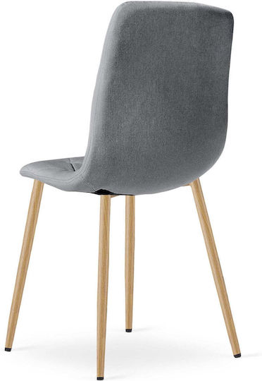 Καρέκλες Κουζίνας με Υφασμάτινη Επένδυση Dark Gray 2τμχ 68x58x59εκ.