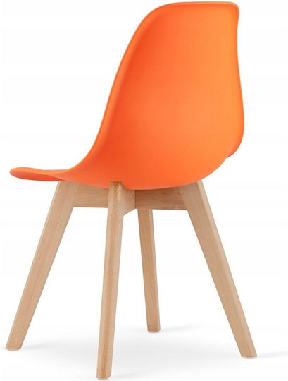 Dining Room Wooden Orange Chairs 3 Pieces