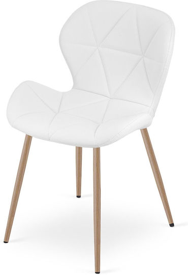 Kitchen Chairs With Artificial Leather Upholstery White 2 Pieces 61x52x41cm