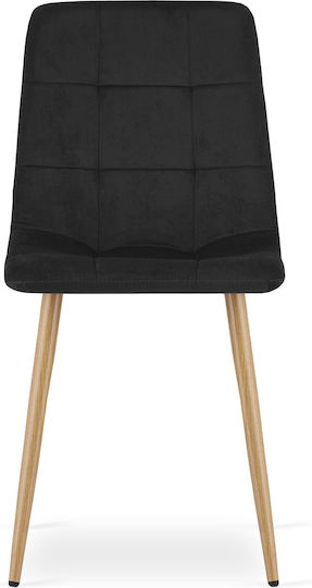 Kitchen Velvet Black Velvet Chairs 3 Pieces 60x56x58cm