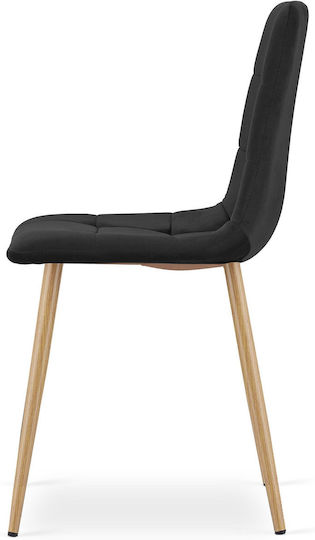 Kitchen Velvet Black Velvet Chairs 3 Pieces 60x56x58cm