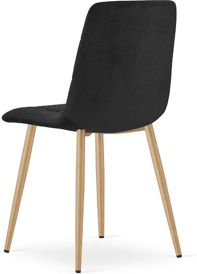 Kitchen Velvet Black Velvet Chairs 3 Pieces 60x56x58cm