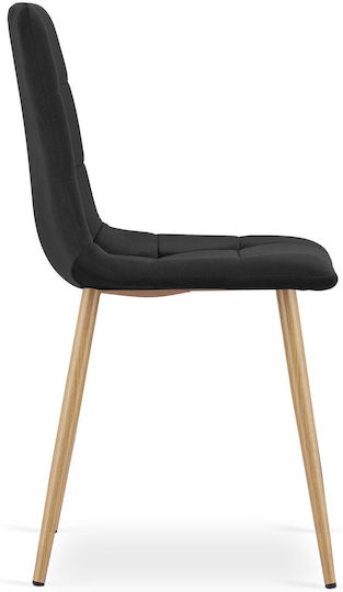 Kitchen Velvet Black Velvet Chairs 3 Pieces 60x56x58cm