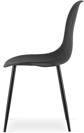 Kitchen Chairs Made of Polypropylene Black 3 Pieces 61x52x41 cm