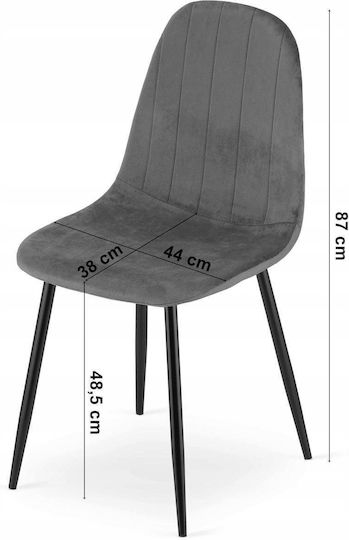 Καρέκλες Κουζίνας Βελούδινες Black 2τμχ 60x50x50εκ.
