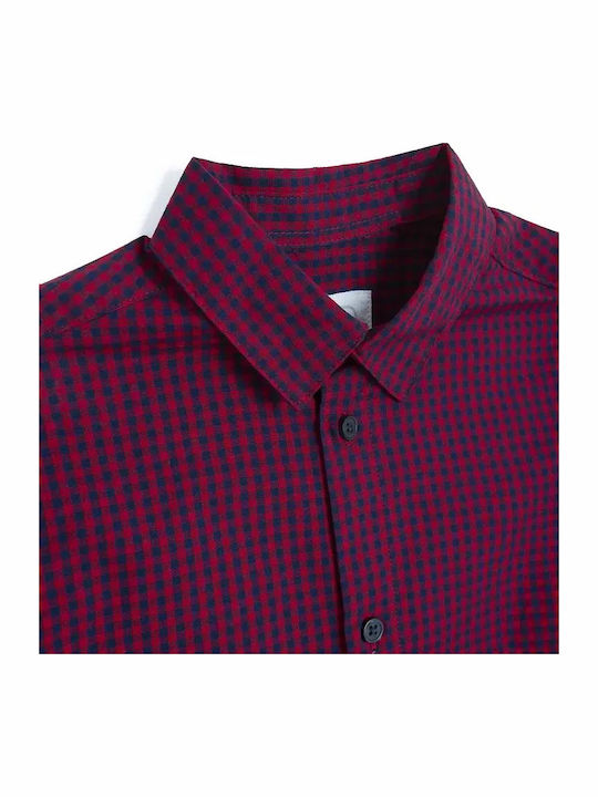 Kids Long-Sleeved Denim Red Shirt