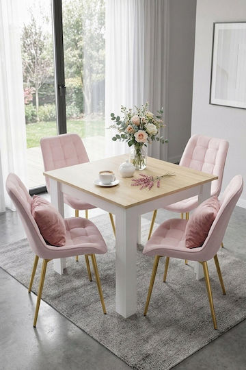 Dining Room Velvet Chair Light Pink