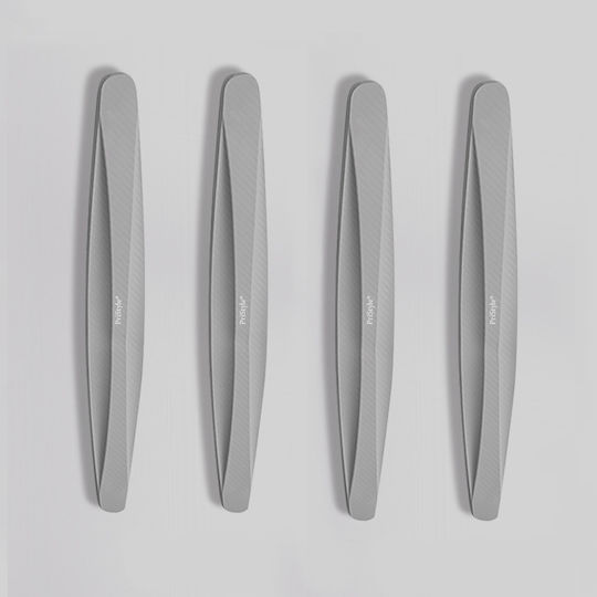 Set 4 Amortizoare Universale Pentru Uși și Bara de Protecție Auto Ușor De Aplicat Cu Adeziv 3m Integrat Aspect Carbon Protecție Împotriva Zgârieturilor Pentru Vopsea și Tabla Metalică La Impact Ușor Față Spate Bara de Protecție 40x5.5cm Gri Pristyle