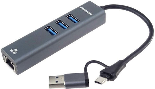PremiumCord USB Hub 10 Ports USB 3.2 with USB-C / USB-A / Ethernet
