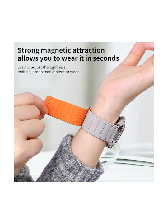 Xiaomi Band 10 Pro/9 Pro Redmi Watch 6 5 4 Xdfind Magnetic Silicone Watch Strap Starlight Orange