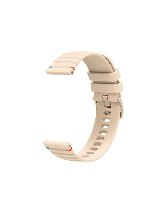Garmin Venu 3s Silicone Strap Embossed Wave Style 18mm Creamy White