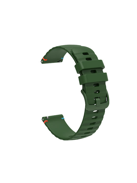 Garmin Venu 3s Silicone Embossed Wave Style 18mm Army Green