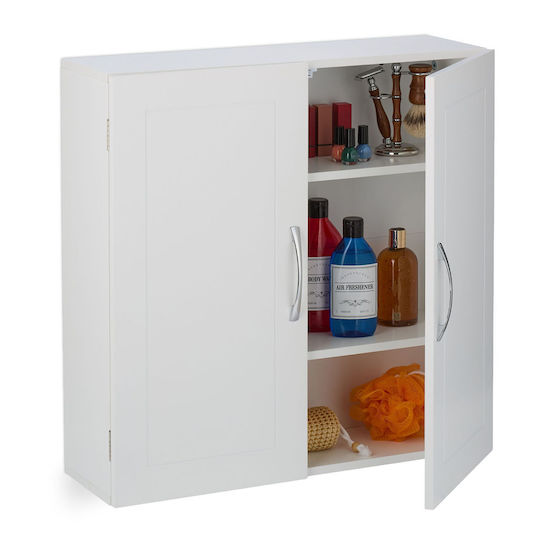 Relaxdays Dulap de baie 60x20x60cm Alb