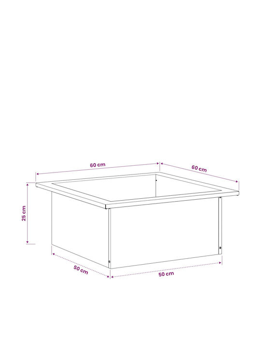 vidaXL Τζάκι Εξωτερικού Χώρου Μεταλλικό Γκρι 60x60x25cm