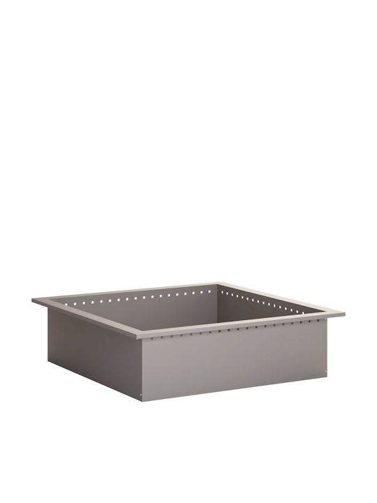 vidaXL Șemineu De Exterior Metalic Gri 80x80x25cm