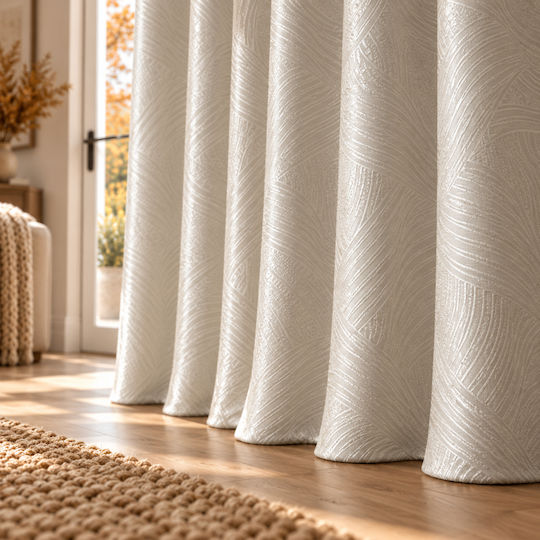 My Home Luxury Curtain with Grommets Ecru 270x270cm