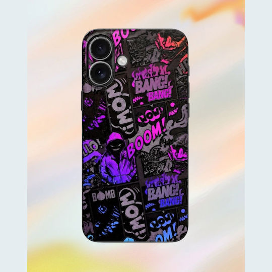 Gams Premium Vinyl Schutzfolie für Handy-Rückseiten für iPhone 16 3D Neonbomb