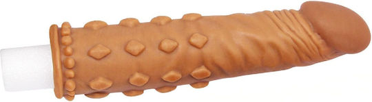 Extensie realistă de penis Lovetoy 18x4.1cm Culoare Maro Culoarea pielii