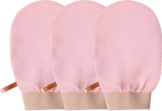 Set 3 Mănuși De Exfoliere Corporală – Îndepărtează Celulele Moarte Impuritățile Piele Netedă Moale Ideal Pentru Duș Baie Reutilizabile Roz Pristyle