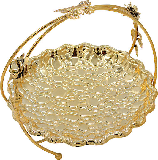 Keskor Decorative Metallic Gold Platter 21x20x19cm