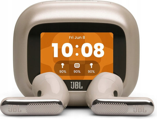 JBL Live Flex 4 Earbud Bluetooth Handsfree Ακουστικά με Αντοχή στον Ιδρώτα και Θήκη Φόρτισης Champagne