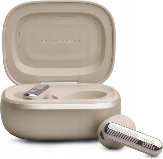 JBL Live Flex 4 Earbud Bluetooth Handsfree Ακουστικά με Αντοχή στον Ιδρώτα και Θήκη Φόρτισης Champagne