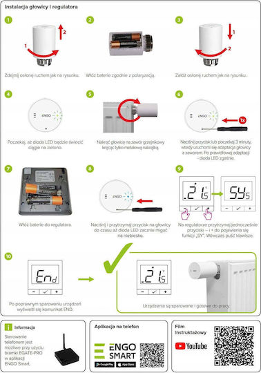 Engo E25-BATW+ETRV-M30 Digital Thermostat for Room