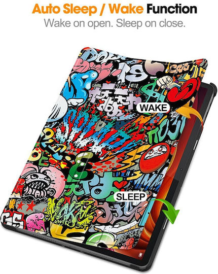 Калъф Книга Tri-fold Стойка Lenovo Tab K11 Plus Графити