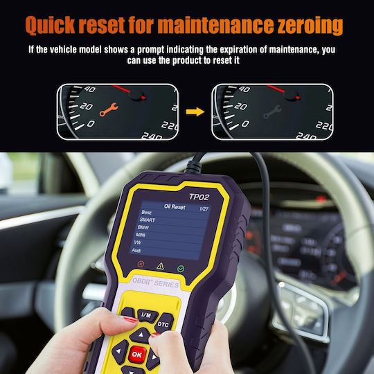 Techstar Tp02 Auto Diagnostic Tester Complete Obd2 System – Full Car Diagnosis Oil Reset Read Clear Dtc Live Data Information