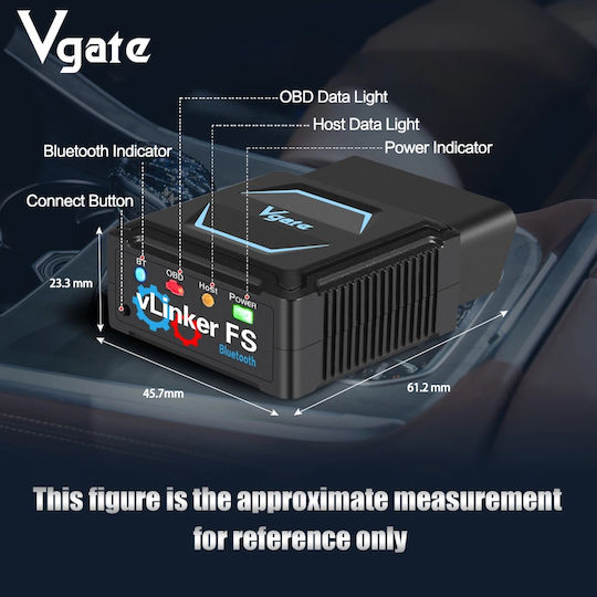 Vgate Vlinker Fs Bluetooth Obd2 – Professional Car Diagnostic Adapter Compatible Ios Android Windows Supports Forscan Ecu Programming Ms-can Protocols