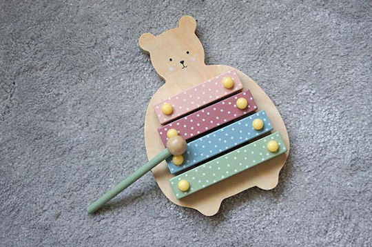 Jabadabado Xylophone & Wooden Suitcase With Tools Teddy Made Of Wood 15 Pcs