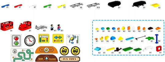 Bounn Cuburi de construit Tren cu aburi pentru 3+ ani 81 buc
