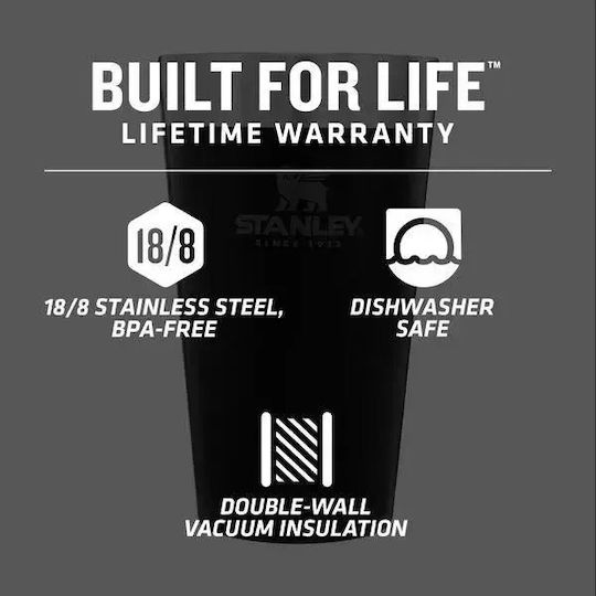 Stanley Adventure Stacking Чаша с дръжка Термос Неръждаема стомана 470ml Dew Drop с Сламка и Дръжка