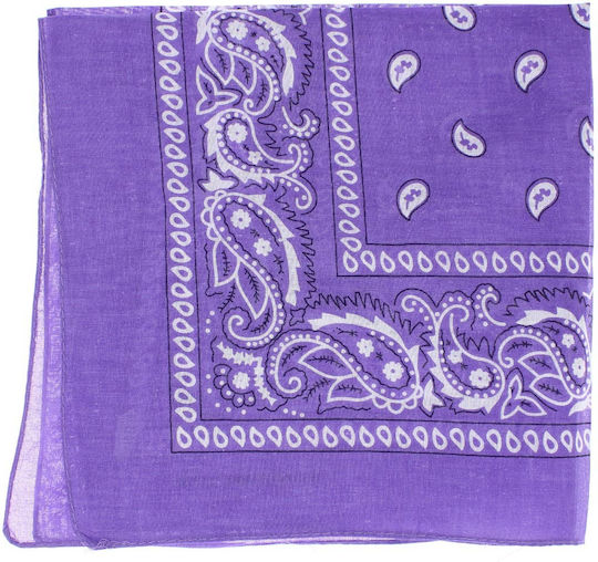 Bandana Din Bumbac Mărime 55 X 55 Cm Imprimeu Mandala Violet Es2201