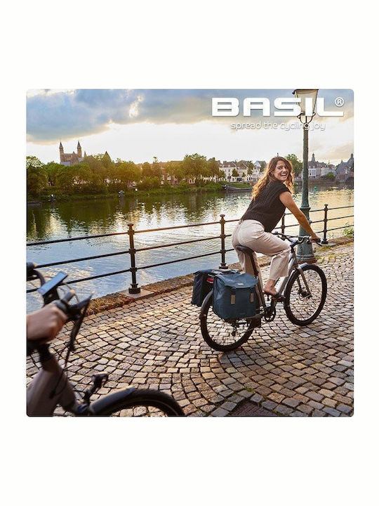 Basil Double Bicycle Rack Bag Brown