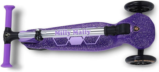Milly Mally Детска Тротинетка Сгъваема Jelly С Три Колела с LED Осветление за 3+ Годишни Jelly Violet