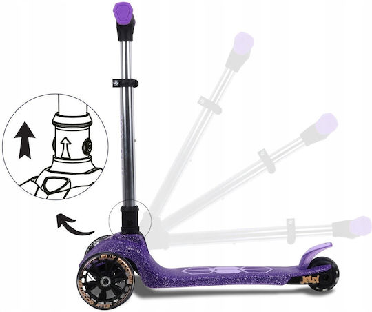 Milly Mally Детска Тротинетка Сгъваема Jelly С Три Колела с LED Осветление за 3+ Годишни Jelly Violet