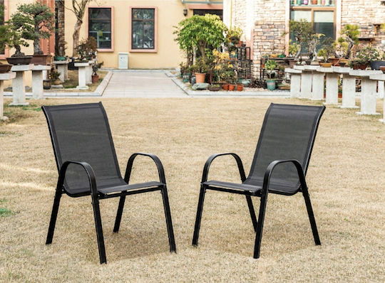 Sofia Dining Armchairs Metallic Dark Gray 2 Pieces 89.5x71x