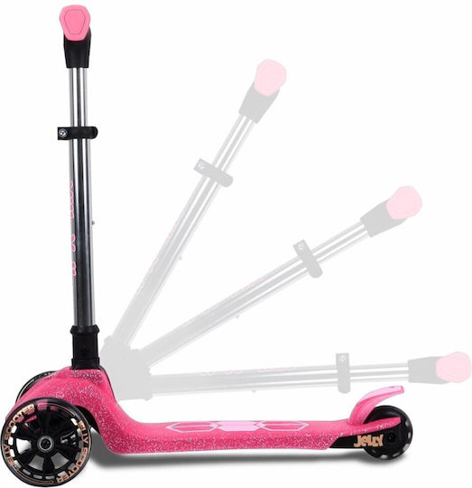 Milly Mally Kids Foldable Jelly 3-Wheel Scooter with LED Lighting for 3+ Years Pink