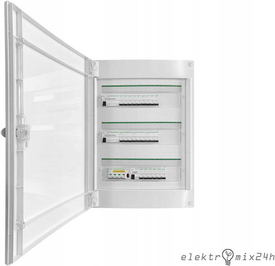 Schneider Electric Ηλεκτρολογικός Πίνακας Επιτοίχιος, 3 Σειρών, 18 Στοιχείων