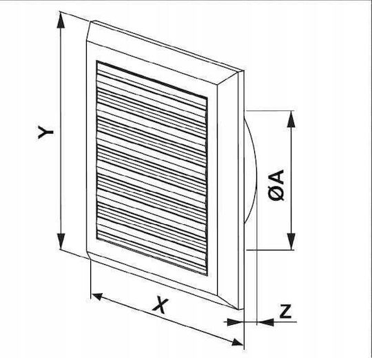 Awenta Vent Louver 14x14cm Square With Sieve